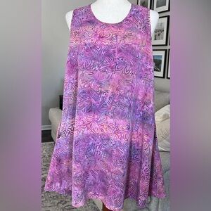 Go Fish Artsy Printed Swing Dress Pockets Size Medium